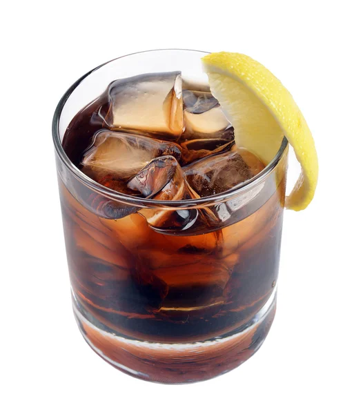 Cocktail with ice cola whiskey — Stock Photo, Image