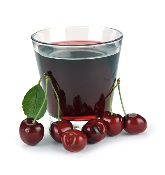 Cherry juice and berry — Stock Photo, Image