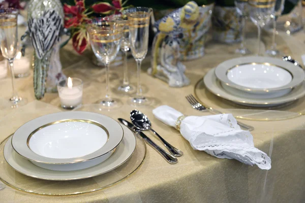 Luxury holiday place (table) setting — Stock Photo, Image