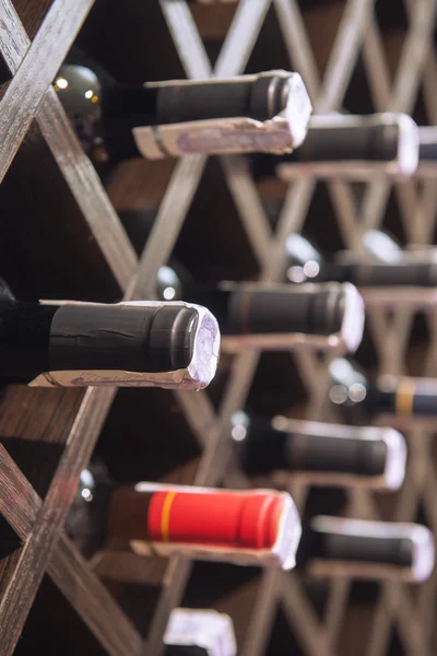 Vino tinto y blanco en botellas — Foto de Stock