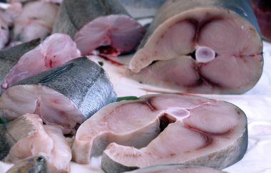 taze kırmızı tuna dilimleri