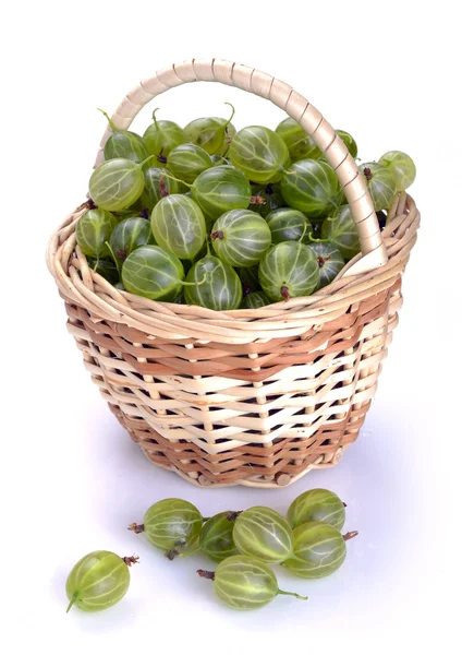 Gooseberries in a basket — Stock Photo, Image