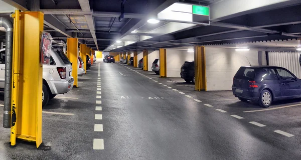 Panorama of underground parking — Stock Photo, Image