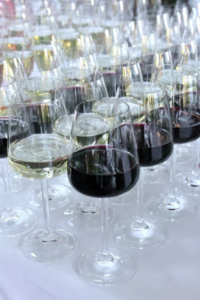 Several glasses of red wine — Stock Photo, Image