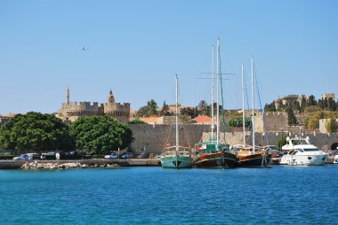 Rhodes. Panorama of old town clipart