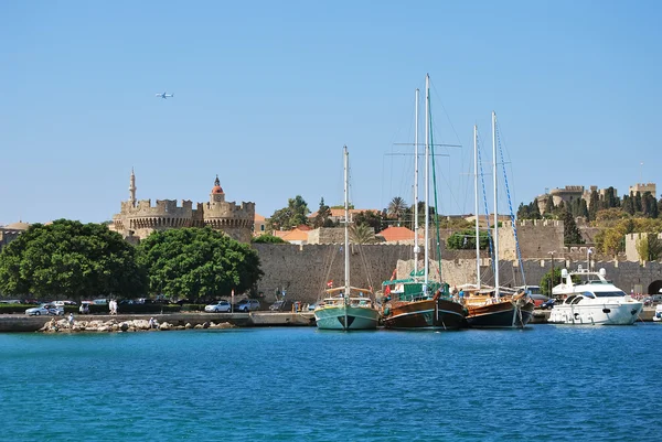 Rhodes. Panorama van de oude stad — Stockfoto