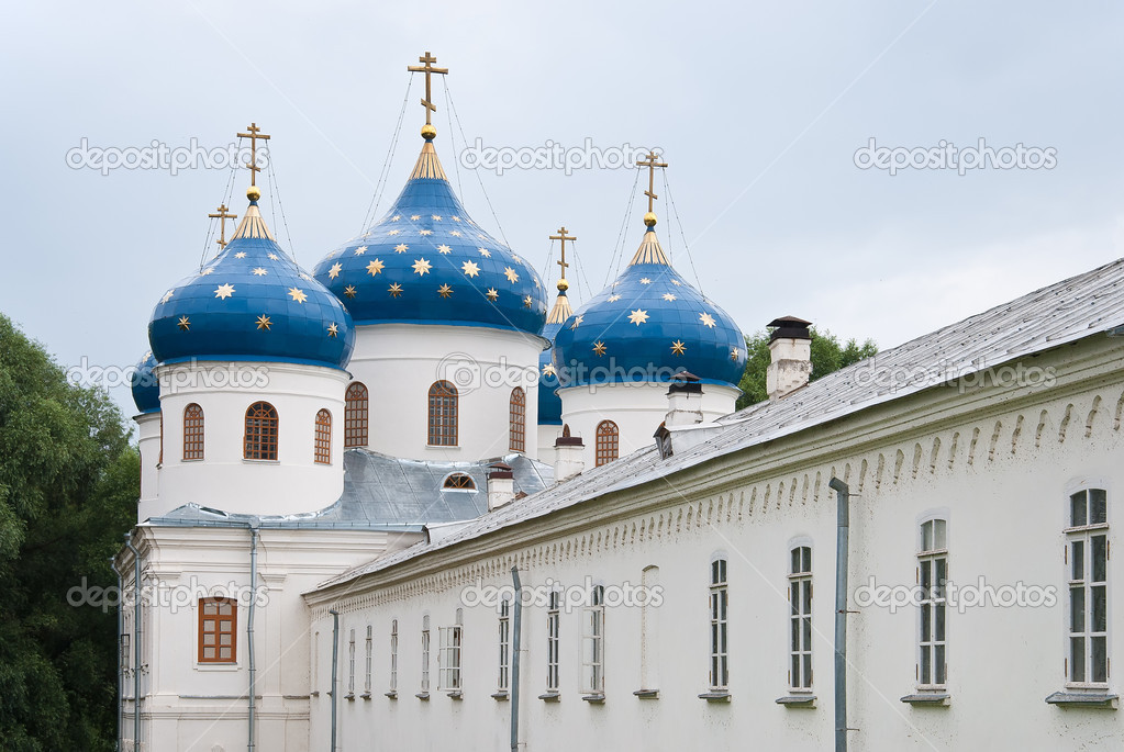 Blue dome of ancient Russian Orthodox Church