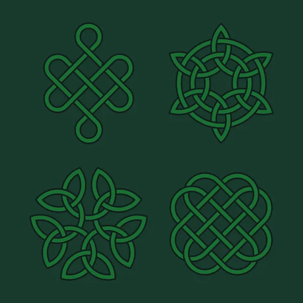 Set Vector Celtic Knots Irish Medieval Spirit Symbols — Stock Vector