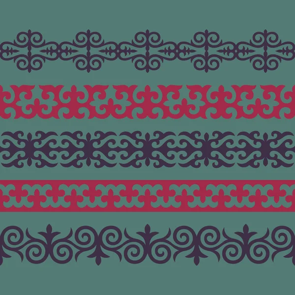 Ornement Traditionnel Asie Centrale Pour Décoration Vêtements Yourtes Ornement Nomade — Image vectorielle