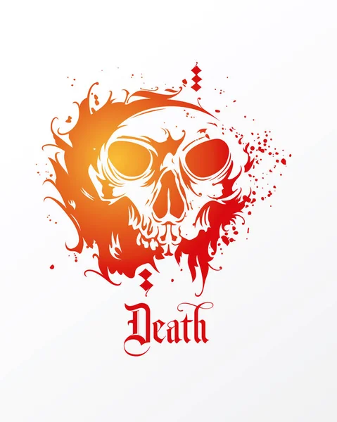 Vector Skull Grunge Style Skull Illustration Ink Design — Stock Vector