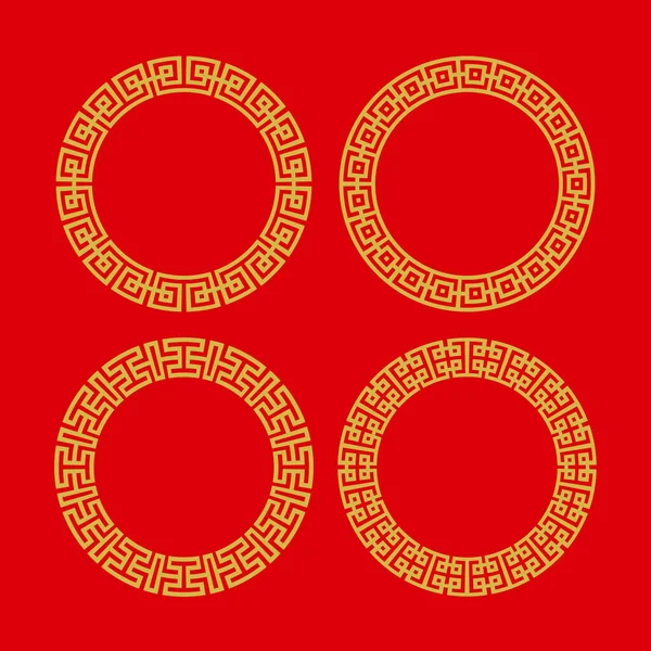 Набор Векторных Корейских Границ Шаблон Асайна Шаблонные Наполнители — стоковый вектор