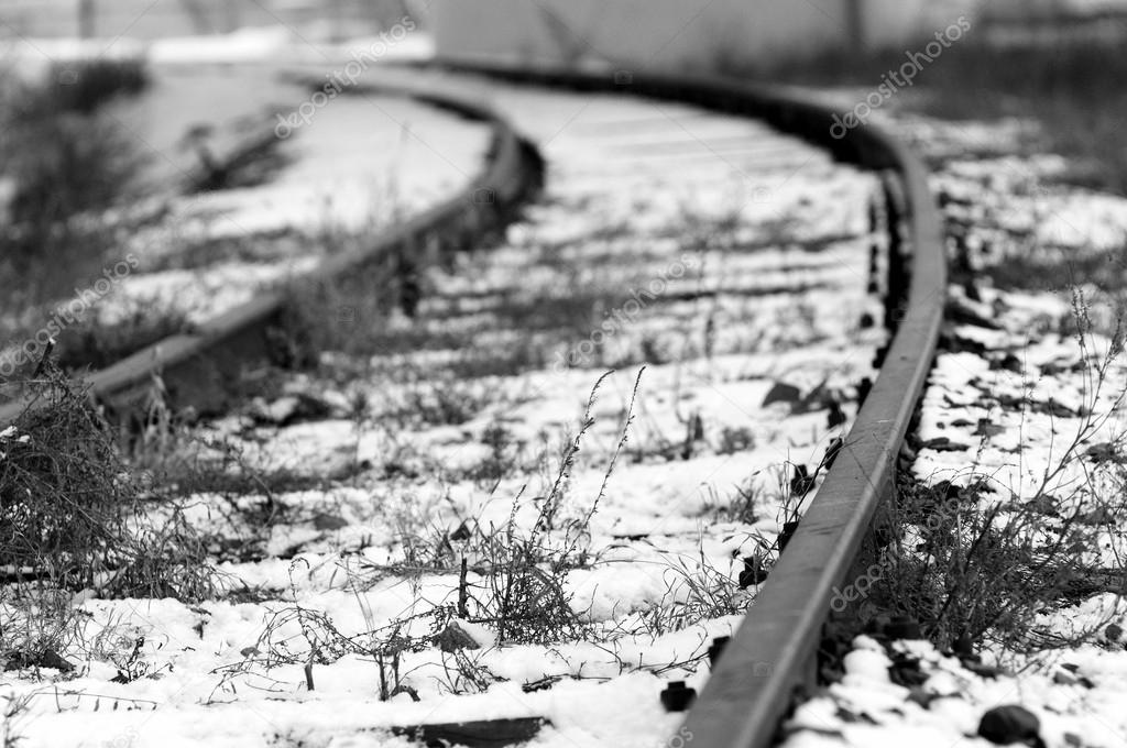 Snow covered railroad