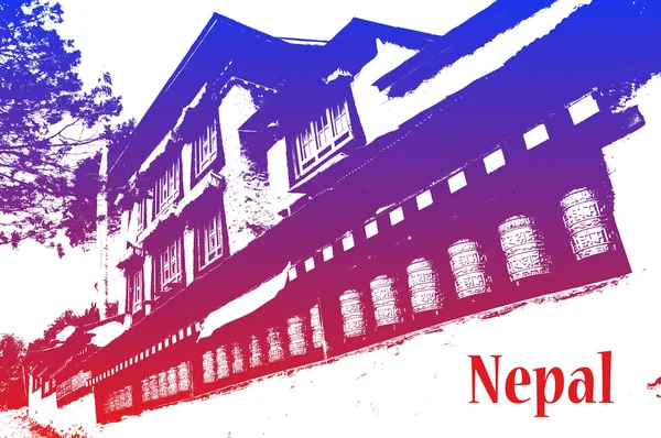 Mosteiro budista no Nepal — Fotografia de Stock