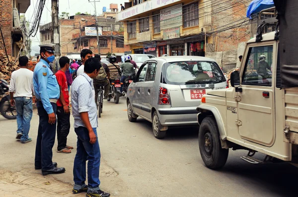 Mensen op de straten van Kathmandu, nepal — Stockfoto