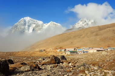 Settlement Lobuche in Himalayas, Nepal clipart