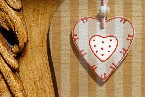 Tarjeta de corazón de madera estilo país —  Fotos de Stock