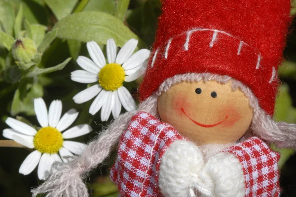 Happy little girl gnome — Stock Photo, Image