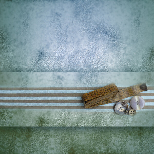 Vintage album background sewing tape measure