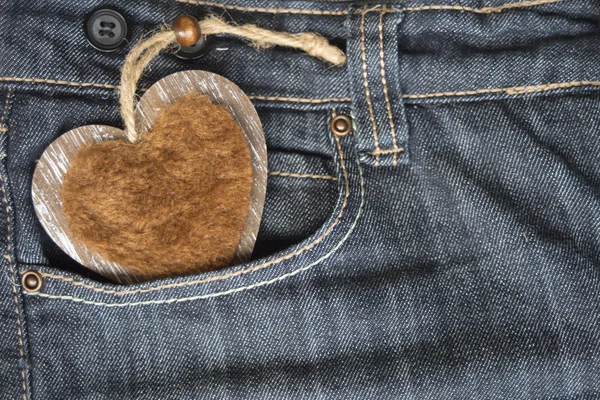 Ti amo, jeans e cuore — Foto Stock