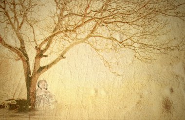 Buda bir ağacın altında meditasyon