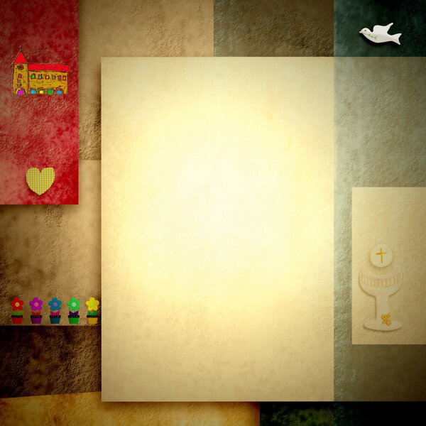 Holy Communion invitations, blank space for photo or write
