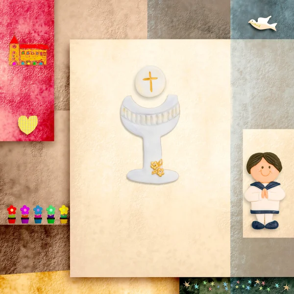 Holy Communion invitations sailor boy — Stock Photo, Image