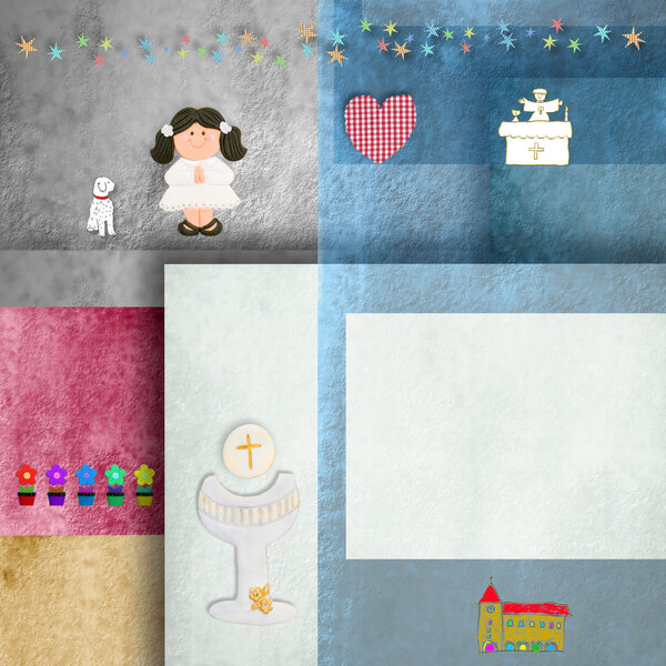 first communion invitation card reminder religious symbols