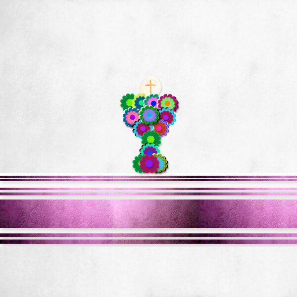 background first communion reminder, cheerful calyx