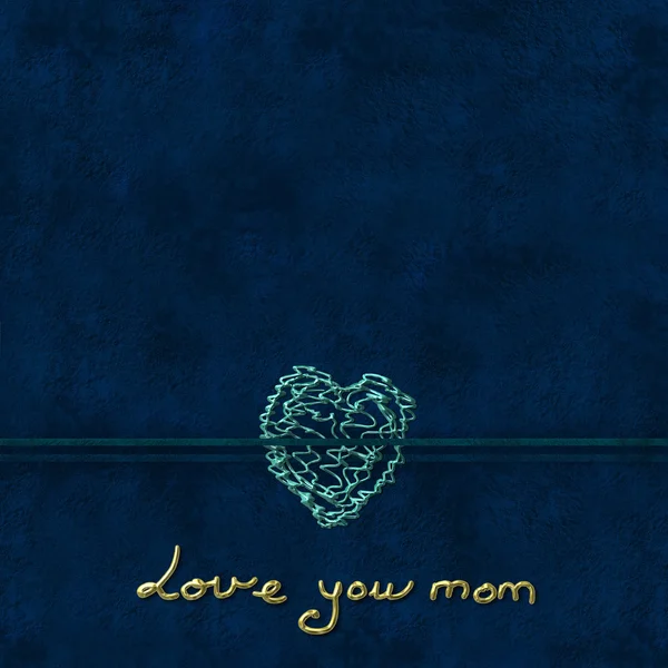 Mother's Day, Dark blue background with heart — Stock Photo, Image