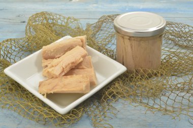 Cantabrian Sea Tuna, albacore in olive oil  clipart
