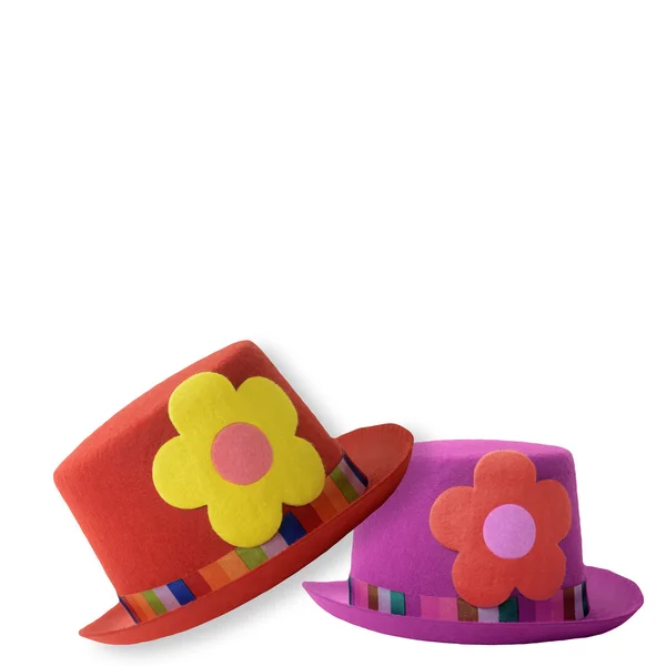 Due cappelli da clown isolati — Foto Stock