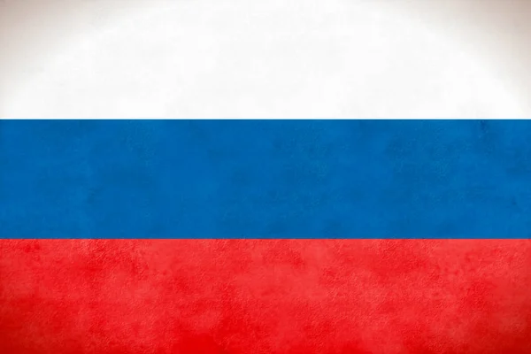 テクスチャ壁の背景にロシア国旗 — ストック写真