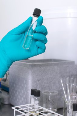 laboratuarda çalışıyorum
