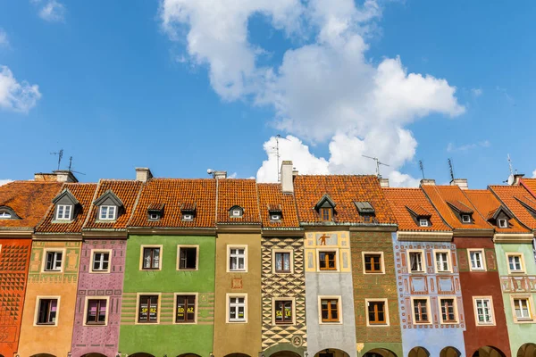 Poznan Polonia Luglio 2021 Case Molto Colorate Nella Vecchia Piazza — Foto Stock