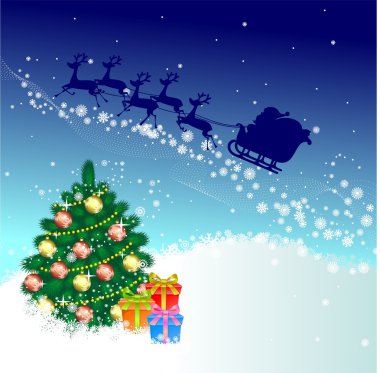 Noel Baba ve çam ağacı ile decorations2