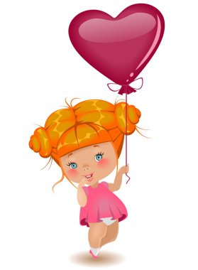 bir balon ile küçük kız