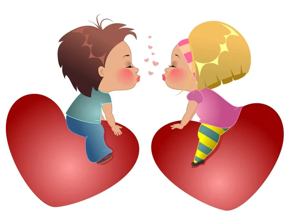 Two lovers children — Stock Vector