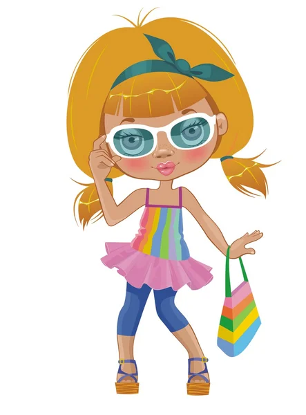 A girl in glasses — Stock Vector