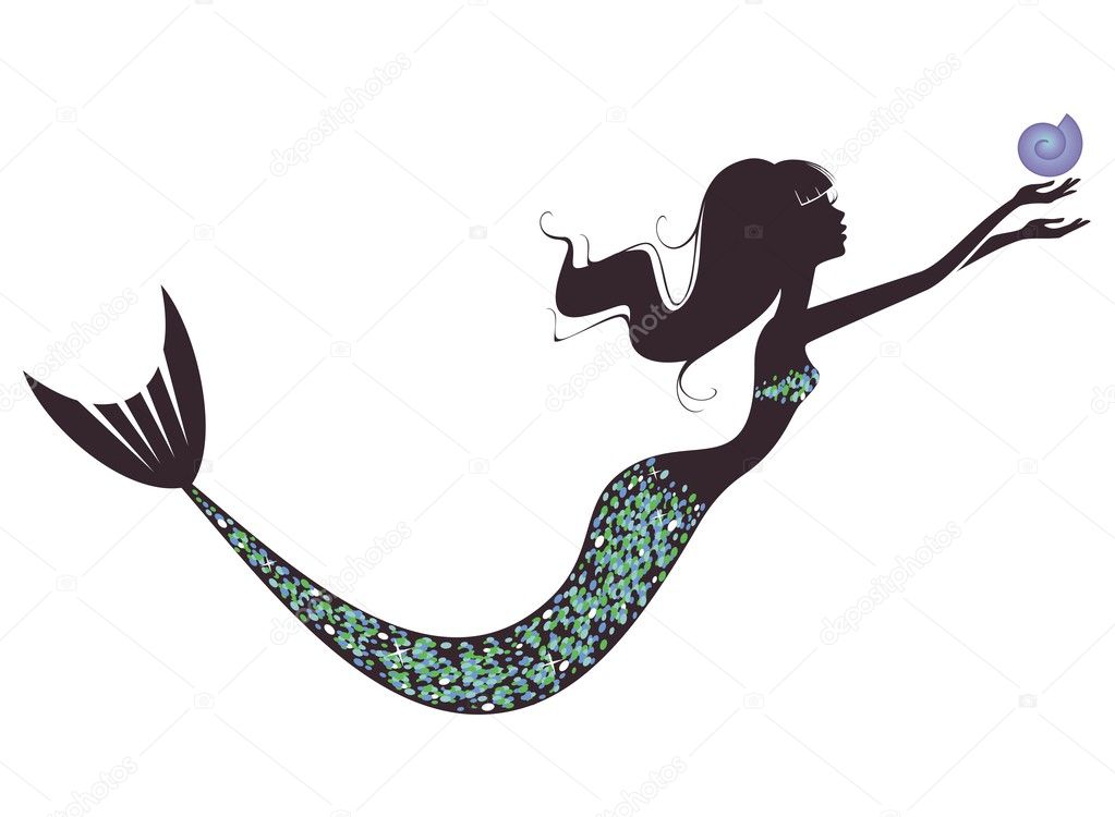 A mermaid silhouette