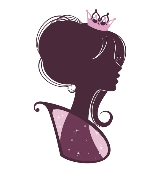 Retrato de una hermosa princesa — Vector de stock