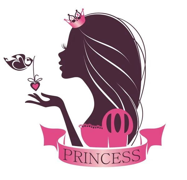 Portrait of a beautiful princess — Stock Vector