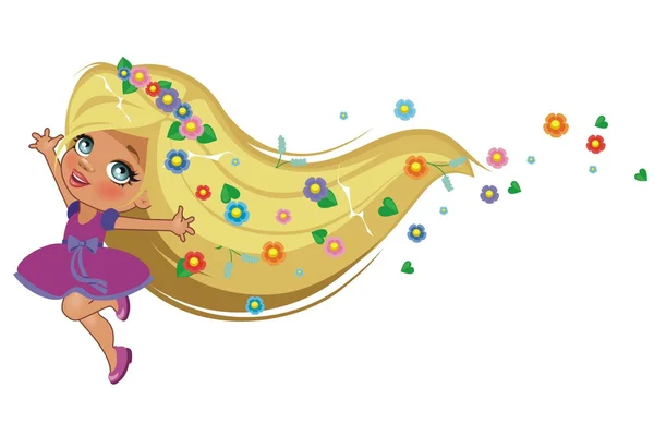 Un Rapunzel — Vector de stock