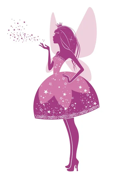 Silueta de una hermosa princesa — Vector de stock