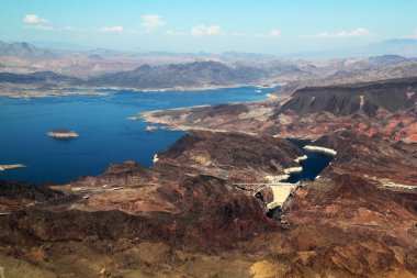 Aerial view of Hoover Dam clipart