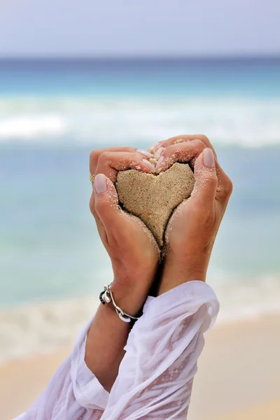 Herz aus Sand — Stockfoto