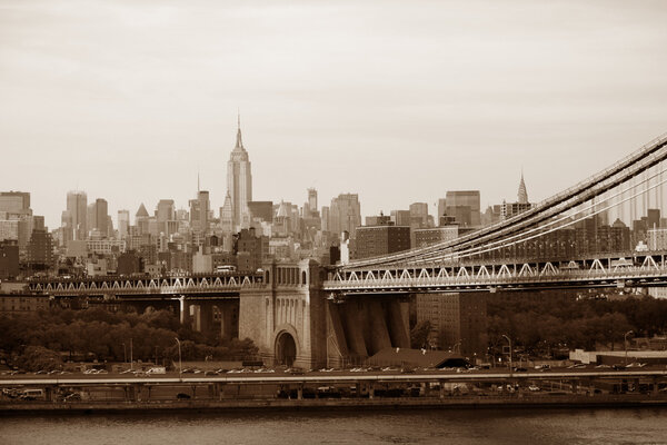 Manhattan bridge in New York City , USA