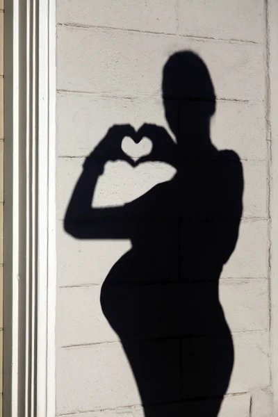 Silhouette d'une femme enceinte — Photo