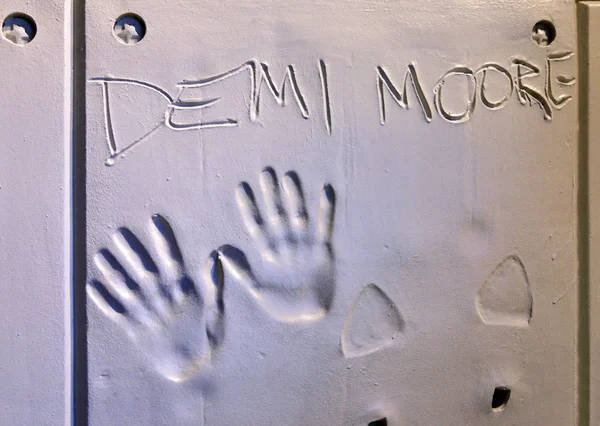 Huellas de manos de Demi Moore — Foto de Stock