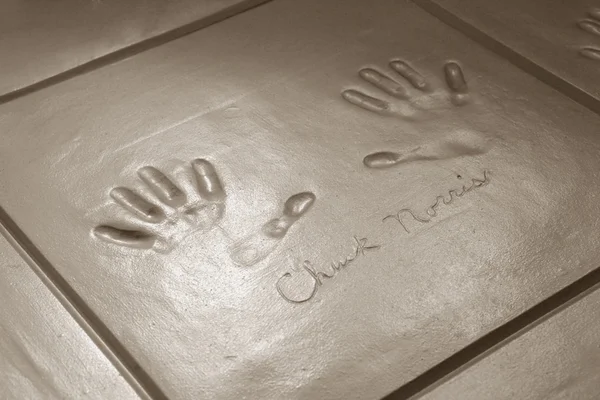Handprints of Chuck Norris — Stock Photo, Image