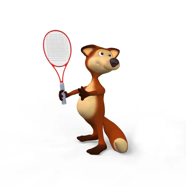 Лисы и теннис — стоковое фото